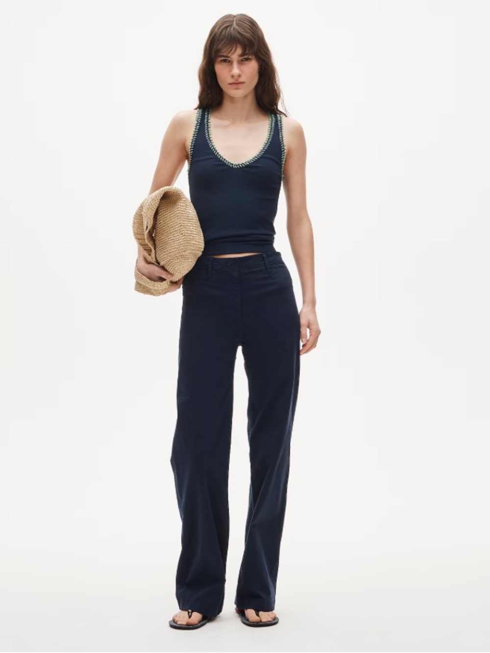J. Crew NWT Black Wide-Leg Trouser Chino in Navy Blue Size CU937 26P Petite
